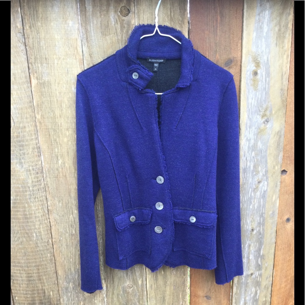 Eileen Fisher Wool blend Sweater Blazer Size XS